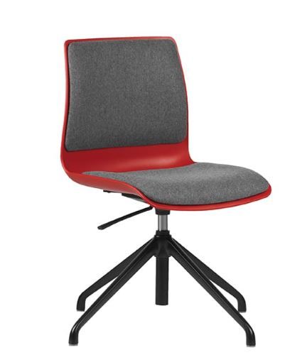 ST Pod Red Plastic Shell Upholstered Boardroom Chair