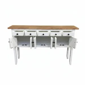 MF Rudolph Recycled Timber 5 Drawer 6 Door Hall Table thumbnail 11