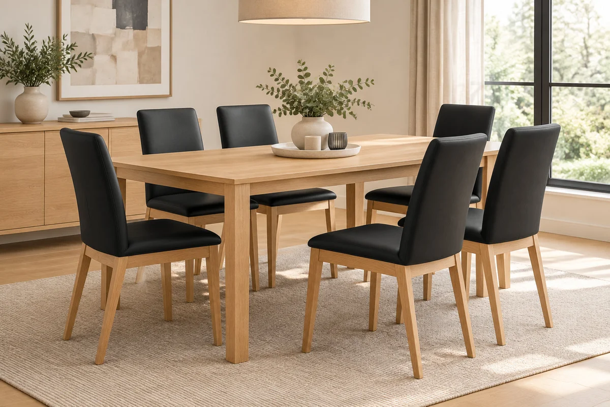 MD Clara Leather Upholstered Timber Leg Dining Chair