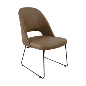 FL Orleans Upholstered Aluminium Sled Base Hospitality Dining Chair thumbnail 2