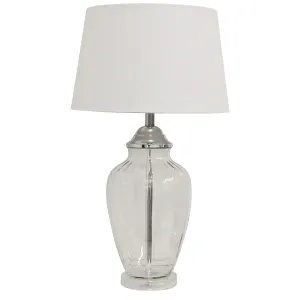 DA Addison Glass Base White Shade Table Lamp thumbnail 1