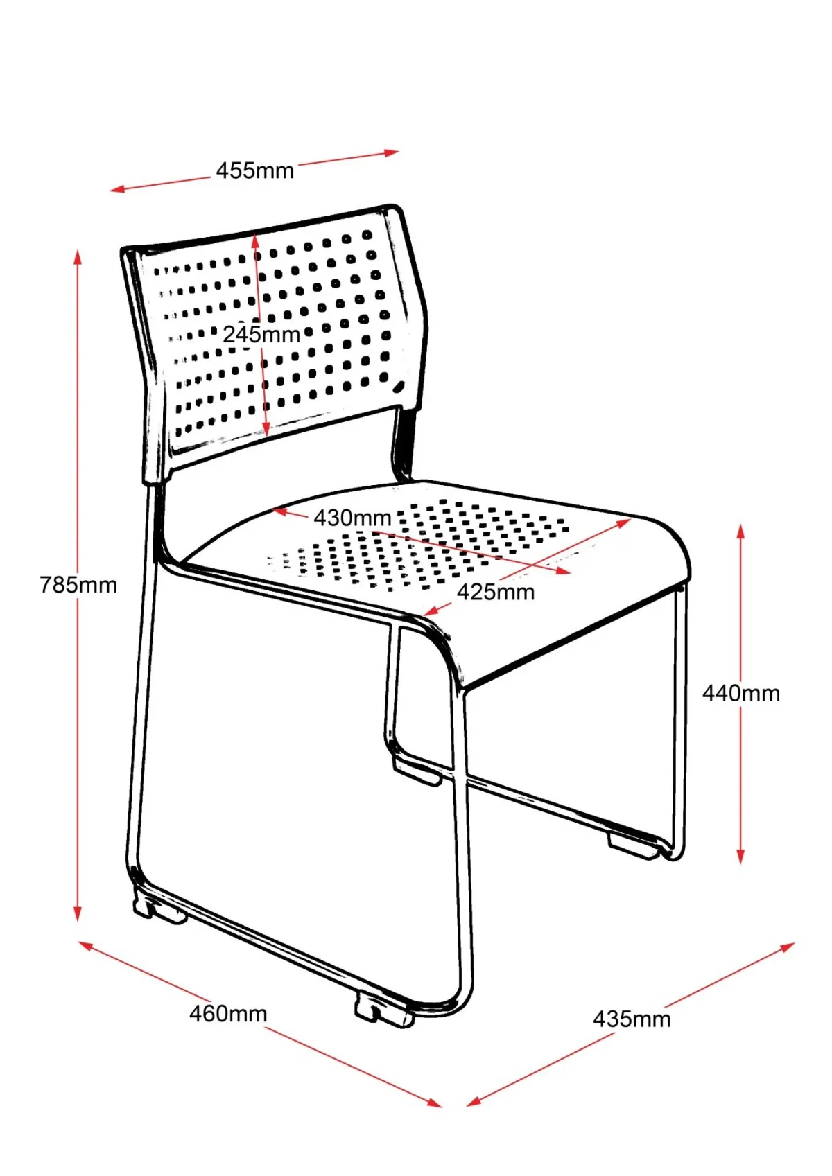 RL Wimbledon Stackable Sled Base Visitor Chair - Custom Colour