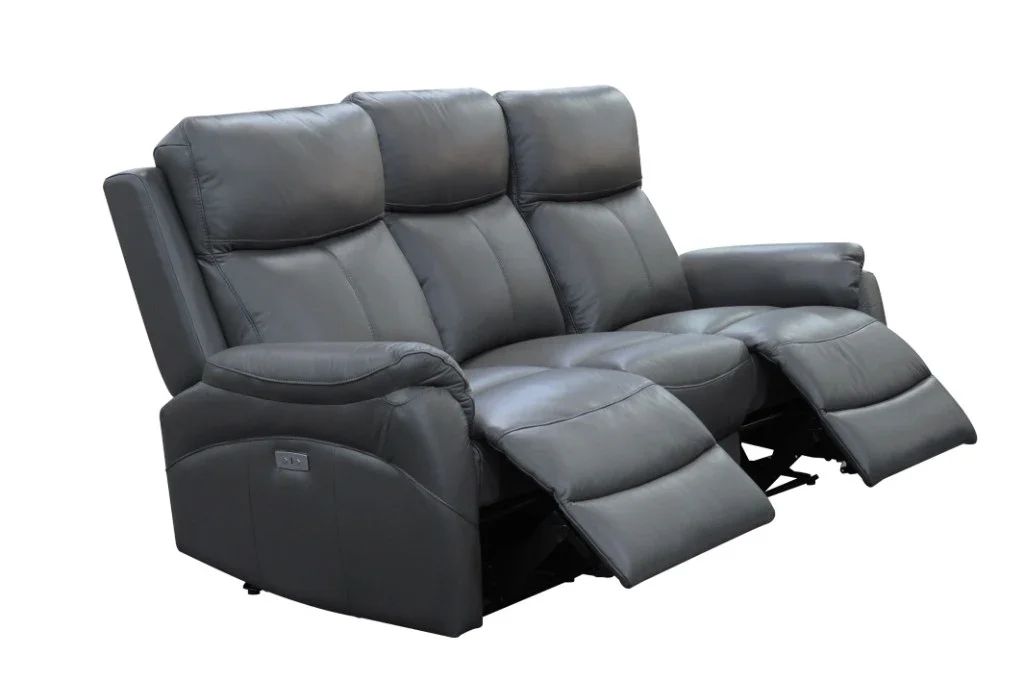 VI Camden 3 Seater Leather Electric Recliner Lounge with 2 Single Recliners