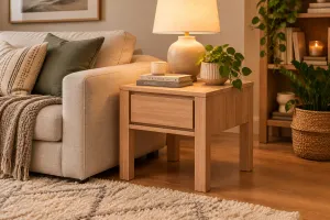 MD Moni Lamp Table 1 Drawer Solid Timber thumbnail 2