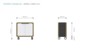 OL Rover 2 Door Mobile Credenza with Acoustic Pinnable Board thumbnail 6