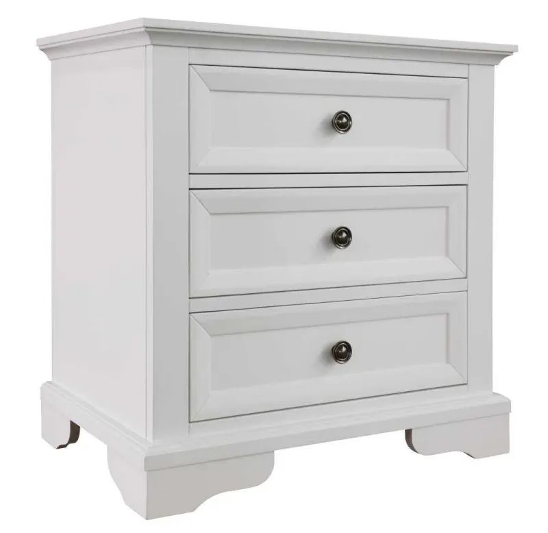 VI Sala Solid Timber 3 Drawer Bedside Table