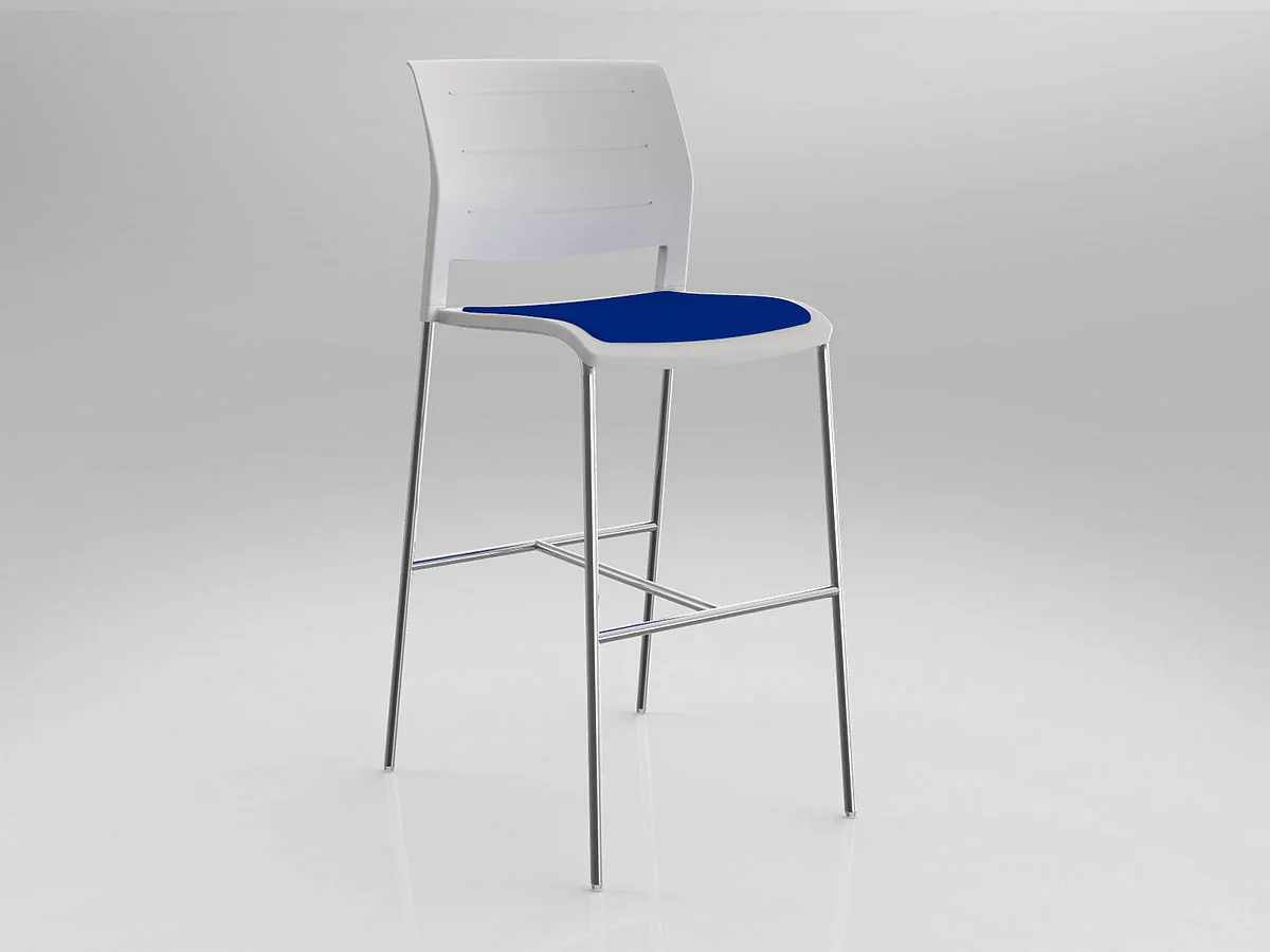OL Game Upholstered Seat Chrome Legs Barstool