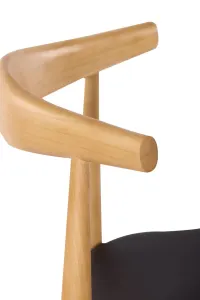 VI Leif Elbow PU Leather Seat Timber Leg Dining Chair thumbnail 5