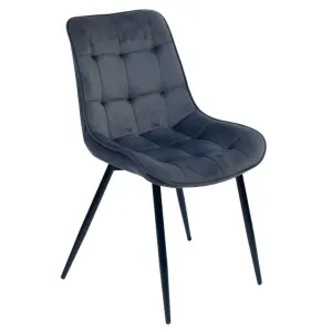 VI Giselle Velvet Upholstered Black Metal Legs Dining Chair thumbnail 1