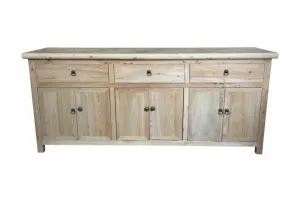 MF Brussels Recycled Elm Timber 3 Drawer 6 Door Sideboard thumbnail 5