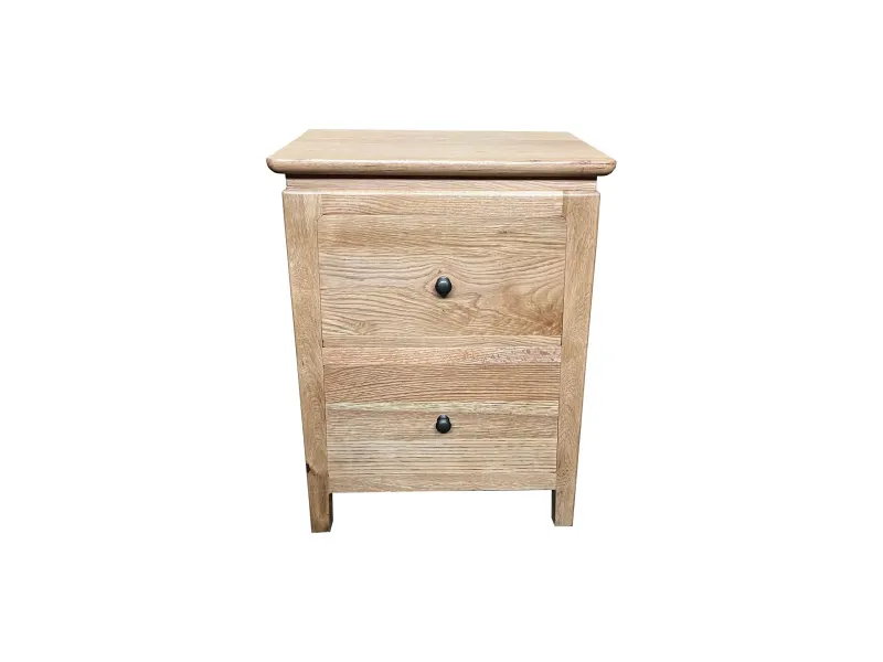 MF Crown Solid Timber 2 Drawer Bedside Table