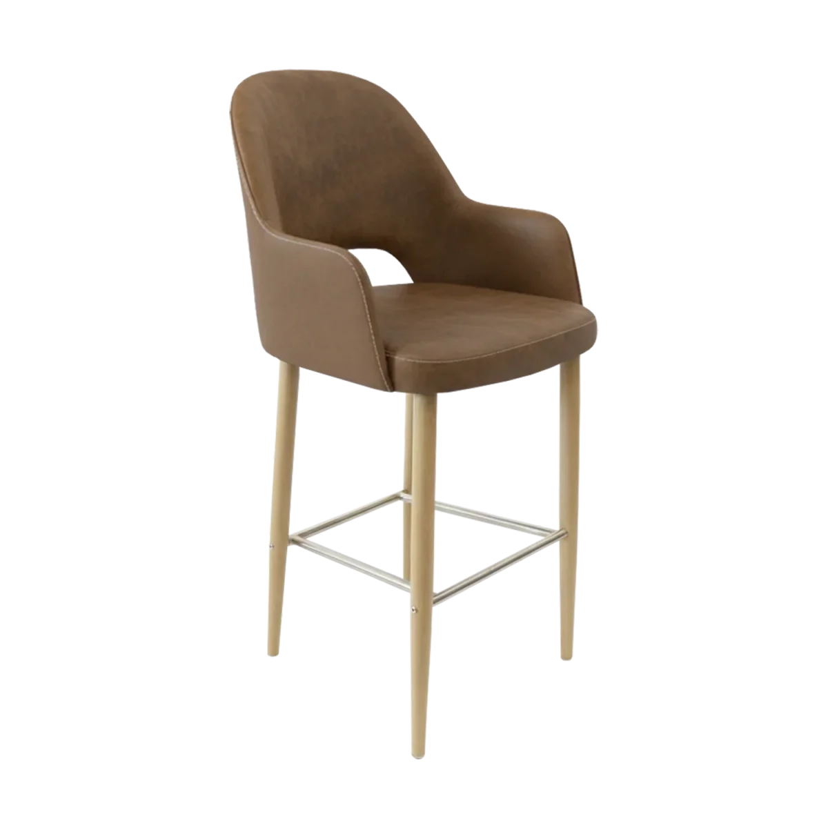 FL Orleans Bourbon Upholstered Seat Aluminium Frame Hospitality Barstool