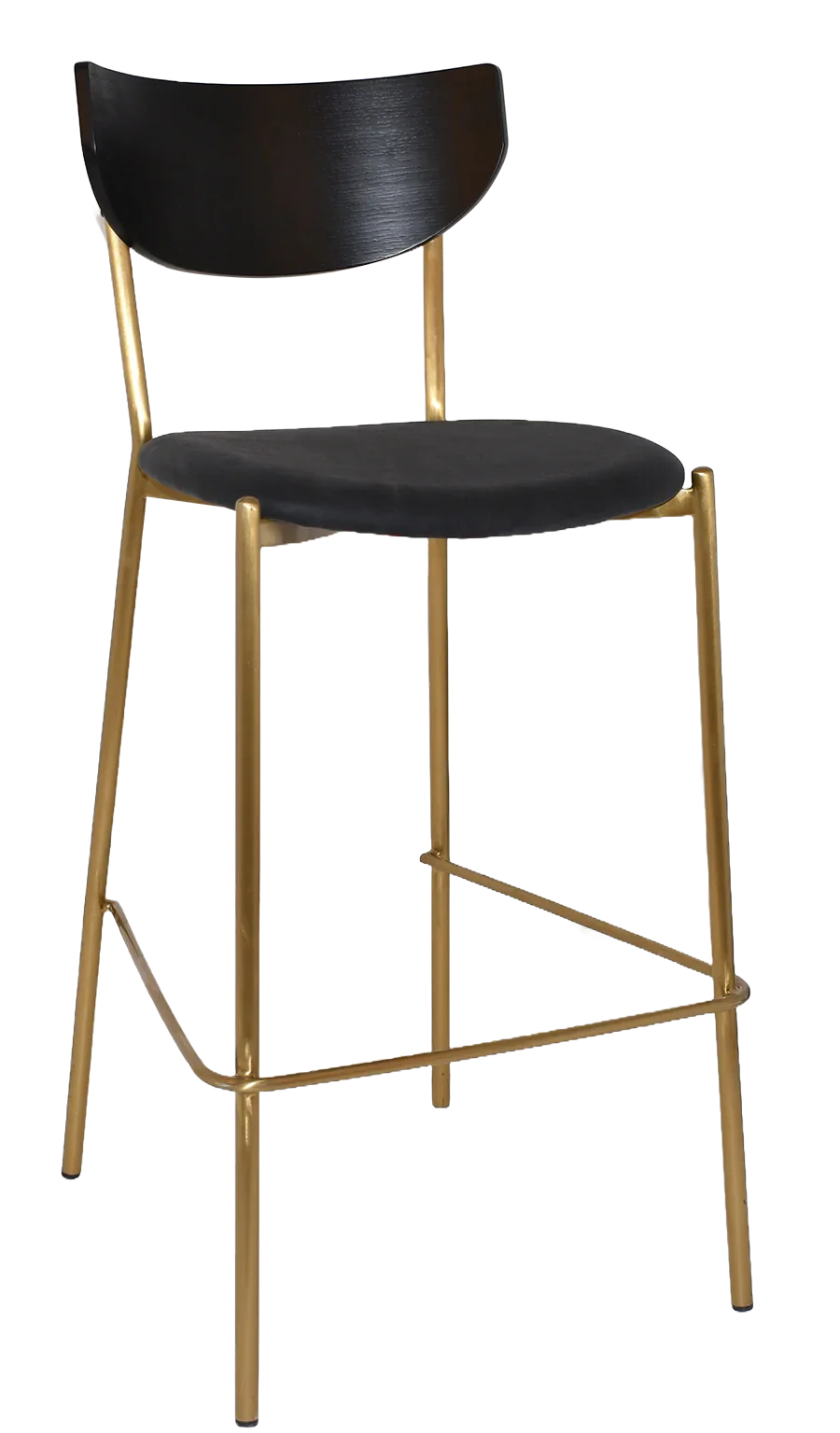 EZ STOOL MARCO BRASS - BLACK - UNUPHOLSTERED