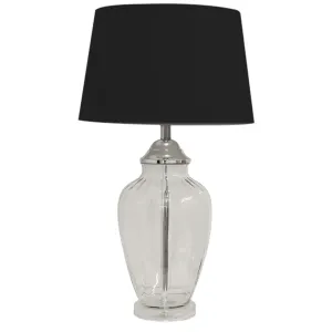 DA Addison Contemporary Glass Base Black Shade Table Lamp thumbnail 1