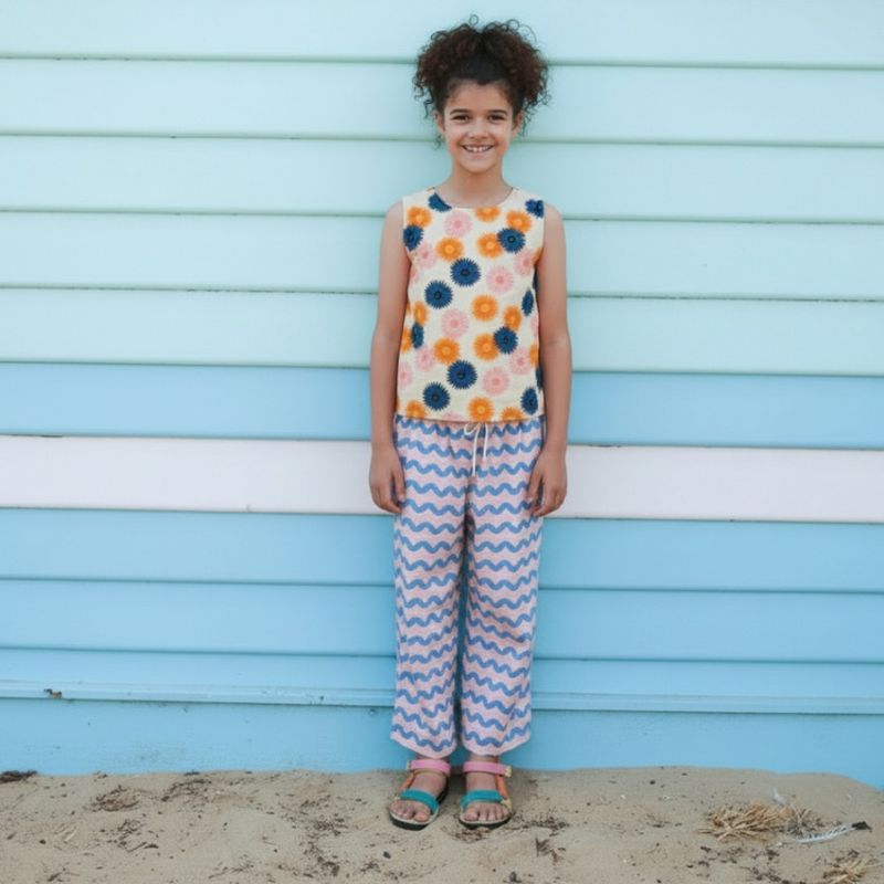 Miramara Designs - Laguna organic kids cotton culottes-squiggle