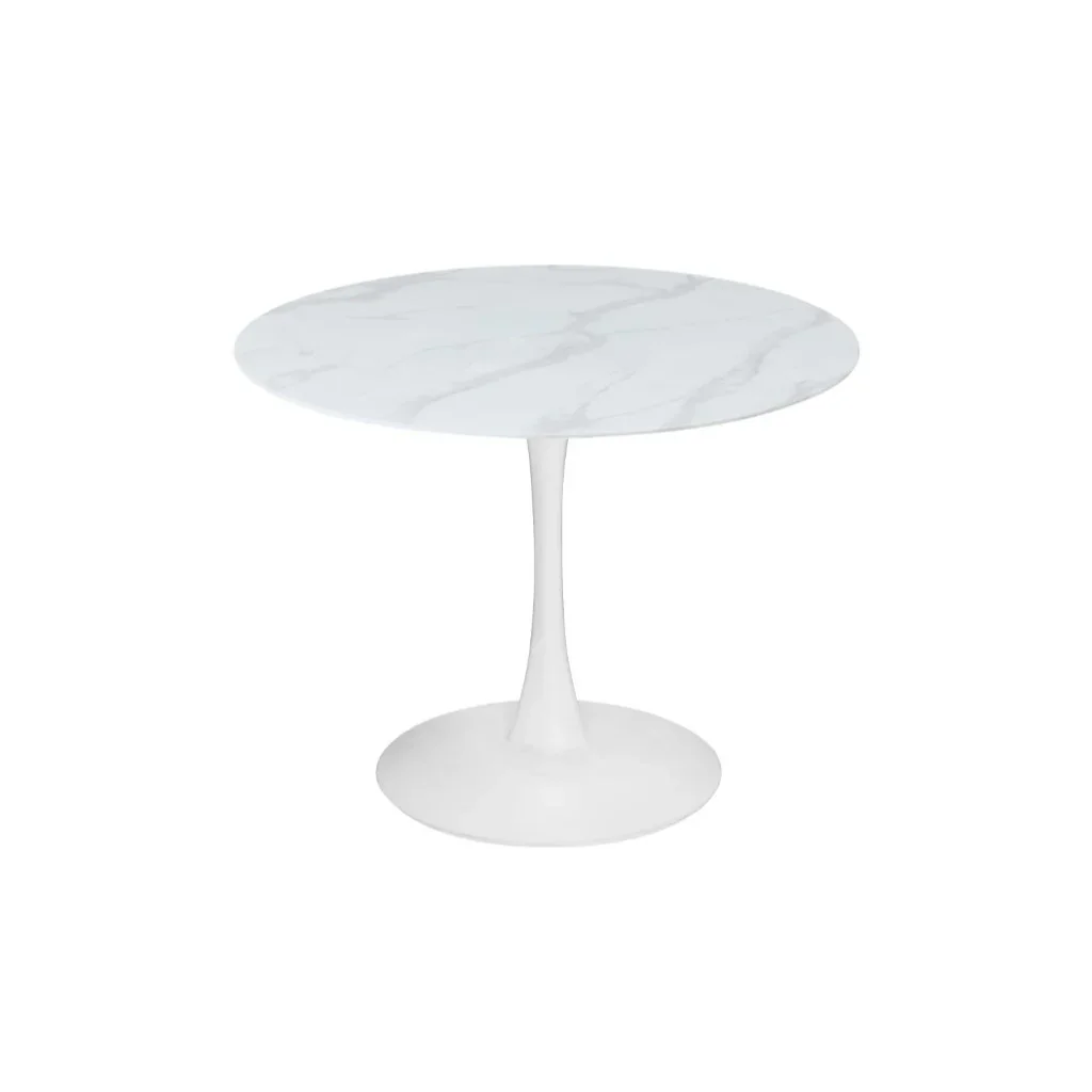 VI Spin Metal Pedastal Base Round Dining Table