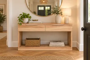 MD Malhouse Solid Timber Console Table with 2 Drawers thumbnail 3