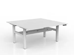 OL Agile 2 Column Electric Height Adjustable Shared Desk White Top White Frame thumbnail 14