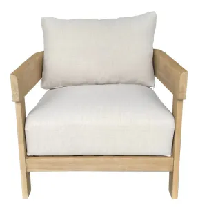 VI Broome Solid Timber Outdoor Armchair with Cushion thumbnail 1