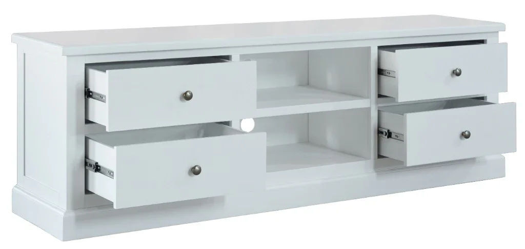VI Bridgeport 4 Drawer and 2 niches TV Unit-Wht