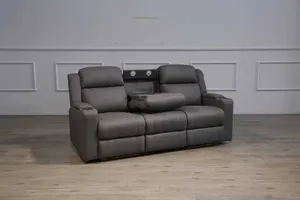 VI Academy Fabric 3 Seater Recliner Lounge with Multimedia Dropdown thumbnail 2