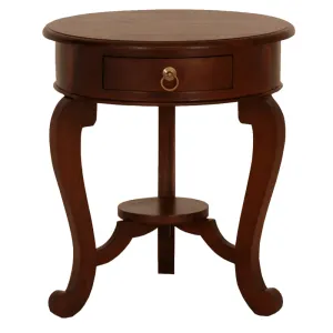 CT Queen Anne Cabriol leg 1 Drawer Lamp Table thumbnail 1