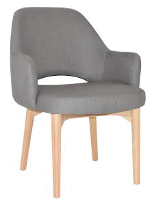 EZ Albury Solid Natural Stained Timber Upholstered Hospitality Dining Armchair - XL thumbnail 18