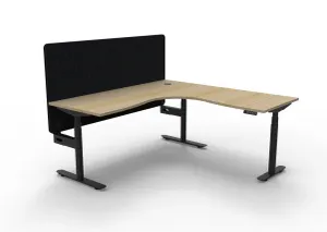 RL Halo Plus Height Adjustable Corner Workstation with Black Eco Panel Screen thumbnail 2