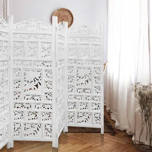 VI Elephant Solid Timber 4 Panel Space Dividing Screen thumbnail 4