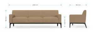 OL Cedar PU Leather Upholstered 3 Seater Breakout Lounge thumbnail 3