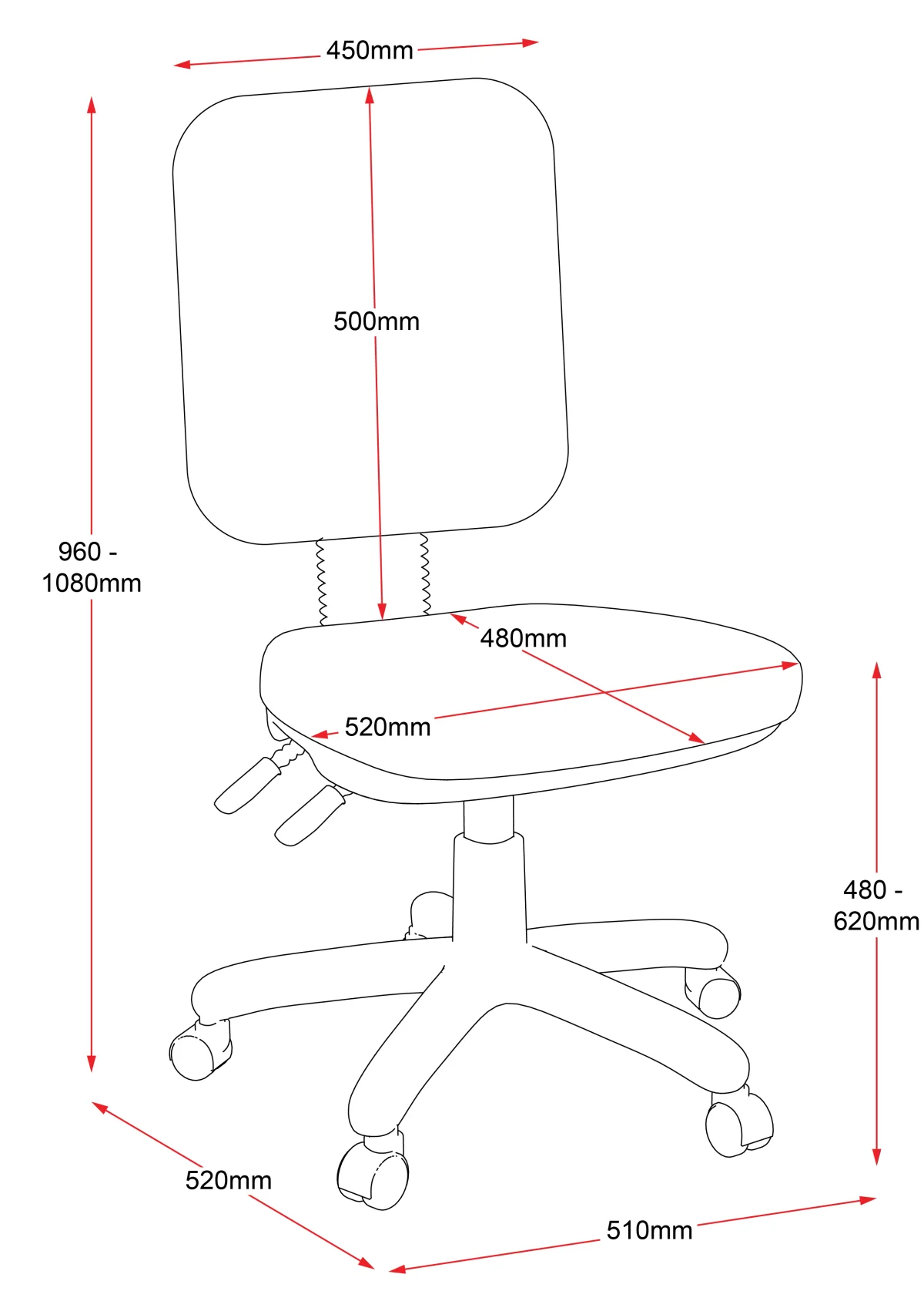 RL EG400 Fabric Upholstered Medium Back Office Chair