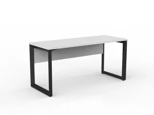 OL Anvil Straight Desk with Modesty – White Top with Black Frame thumbnail 2
