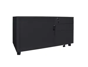 RL Go Steel Lockable 2 Drawer 1 File Drawer Tambour Door Mobile Caddy thumbnail 1
