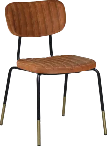 FL Tiramisu Premium Vinyl Upholstered Black Frame Brass Tip Function Chair thumbnail 2