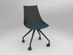 OL Luna Black Chair with Castor Base thumbnail 10