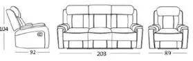 EL Francisco 3 Seater + 2 Single Seater Fabric Recliner Sofa Set thumbnail 5