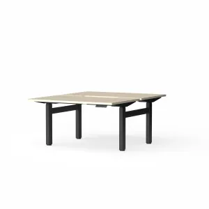 OL Klass Electric Height Adjustable Share Desk - Oak Ravine Top Black Fame thumbnail 1