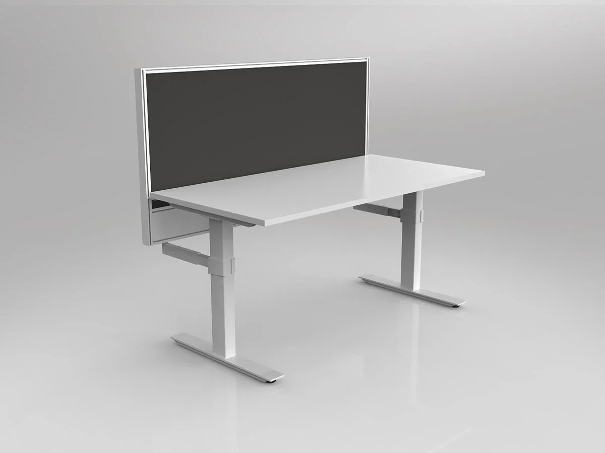 OL Studio50 Deskmount Screens Panel - Breath Fabric with White Frame - 900mm Height