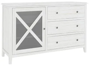 VI Clifton Solid Timber 5 Drawer 1 Glass Door Dressing Table thumbnail 1