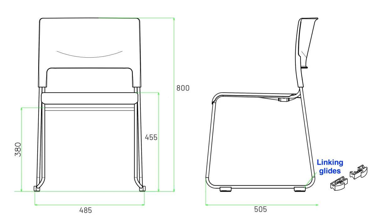 RL Apollo Sled Base Stackable Visitor Chair