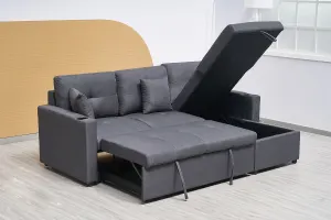 BT Ellie Fabric Upholstered 2 Seater Sofabed with Storage Chaise thumbnail 7