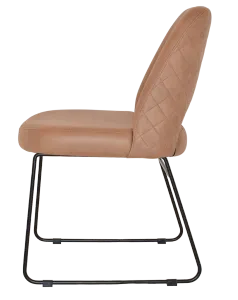 EZ Albury Black Metal Sled Base Upholstered Hospitality Dining Chair thumbnail 4