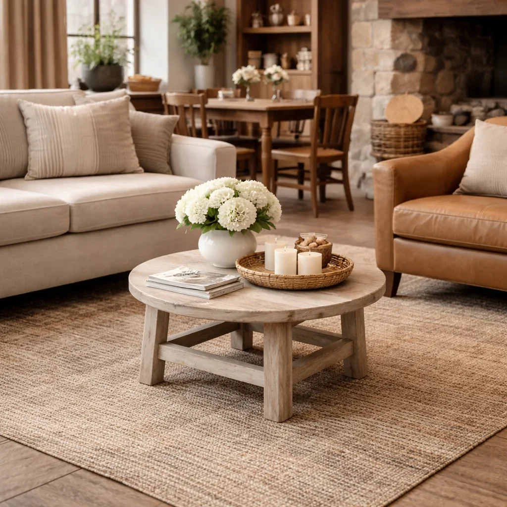 MF Pioneer Solid Timber Round Coffee Table