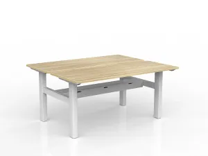 OL Agile Fixed Height Shared Desk – Oak Top with White Frame thumbnail 11