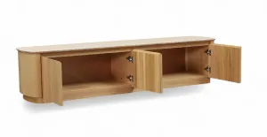 MD Elegant Solid Timber Natural Stone Top 4 Door TV Unit thumbnail 5