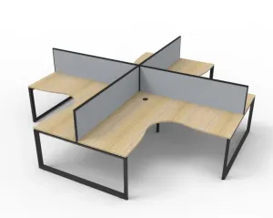 RL Infinity Loop 4 People Corner Workstation with SHUSH30 Screen thumbnail 4