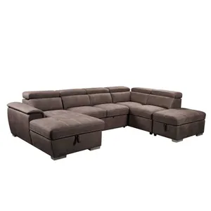VI Brighton Fabric Modular Lounge with Chaise and Ottoman thumbnail 3