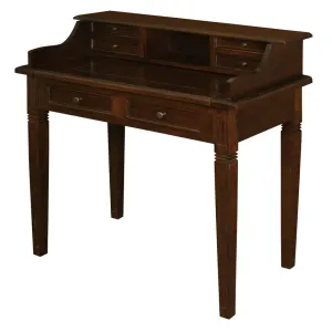 CT Nueva Solid Mahogany Timber 6 Drawer Desk thumbnail 6