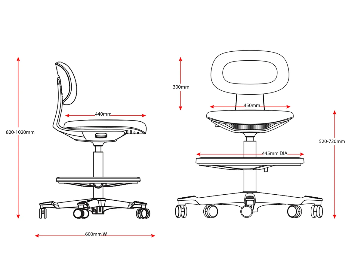 RL Yoyo Fabric Upholstered Drafting Chair
