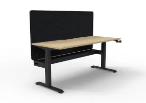 RL Boost Crank Single User Height Adjustable Workstation with Black Eco Panel Screen thumbnail 1